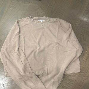 Cotton citizen Tan Long Sleeve Crop Top
